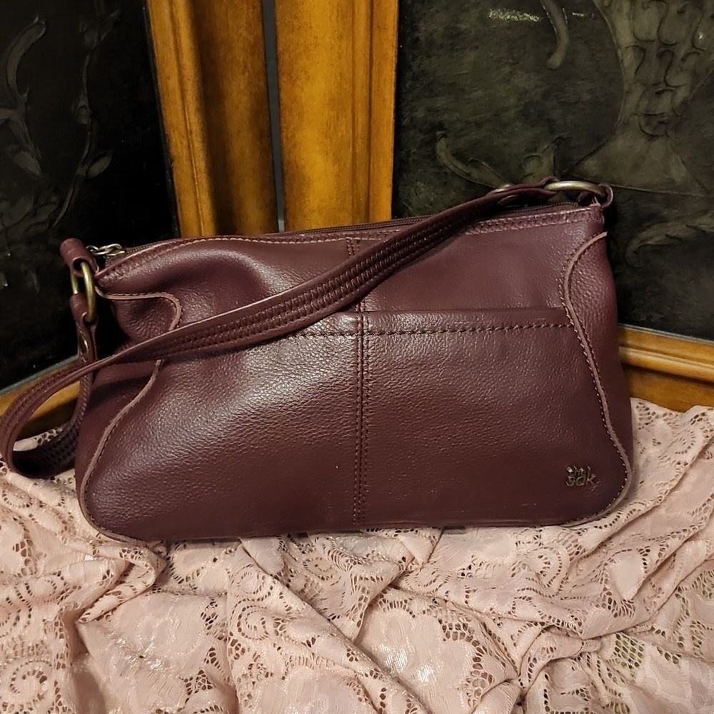 The Sak burgundy leather handbag